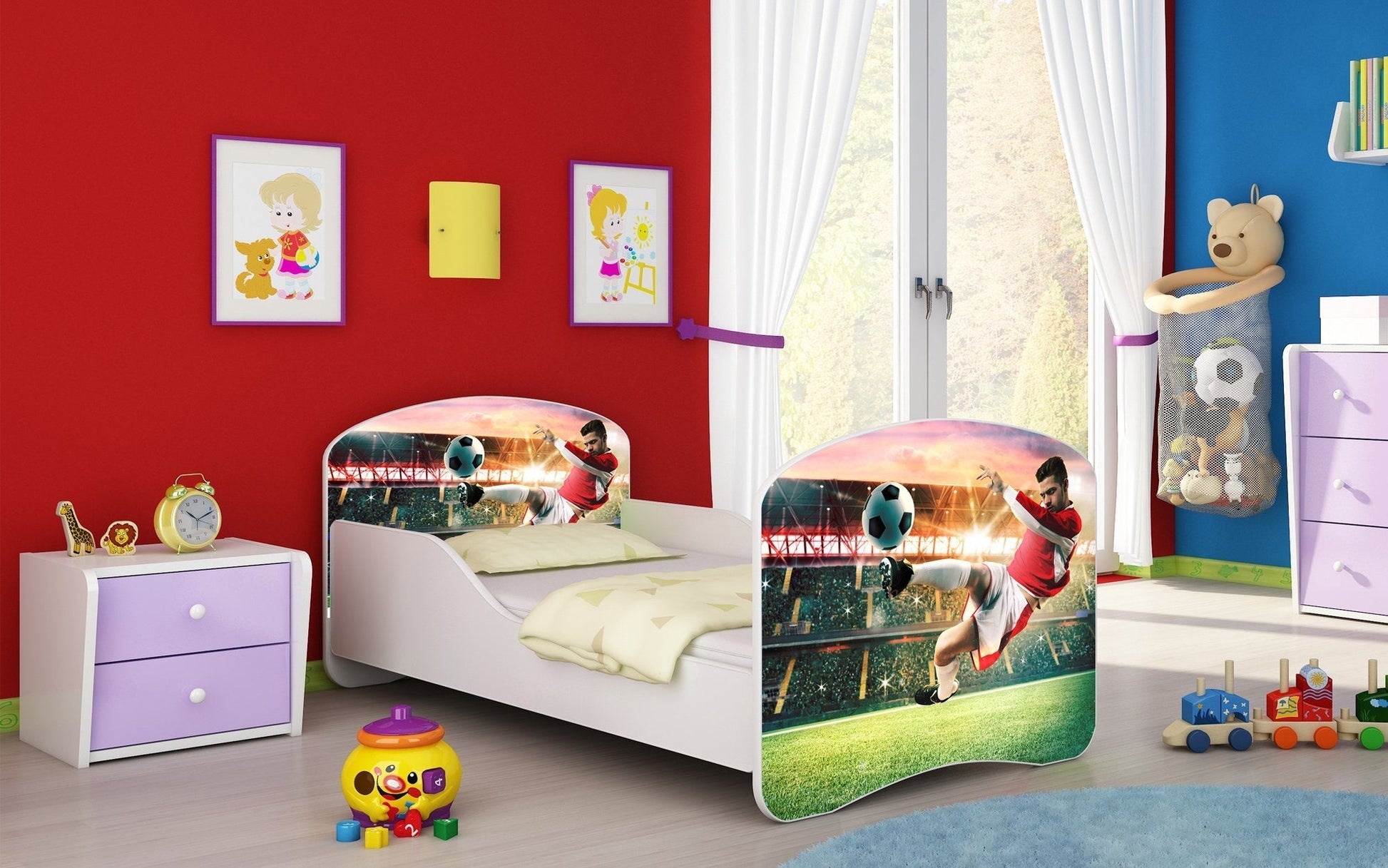 Lit pour enfant Mondo avec motifs colorés
