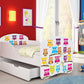 Lit pour enfant Luna avec motifs colorés et tiroir de rangement