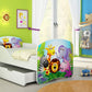 Lit pour enfant Luna avec motifs colorés et tiroir de rangement