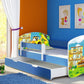 Lit pour enfant Imaginaire avec motifs, panneaux colorés et tiroir de rangement