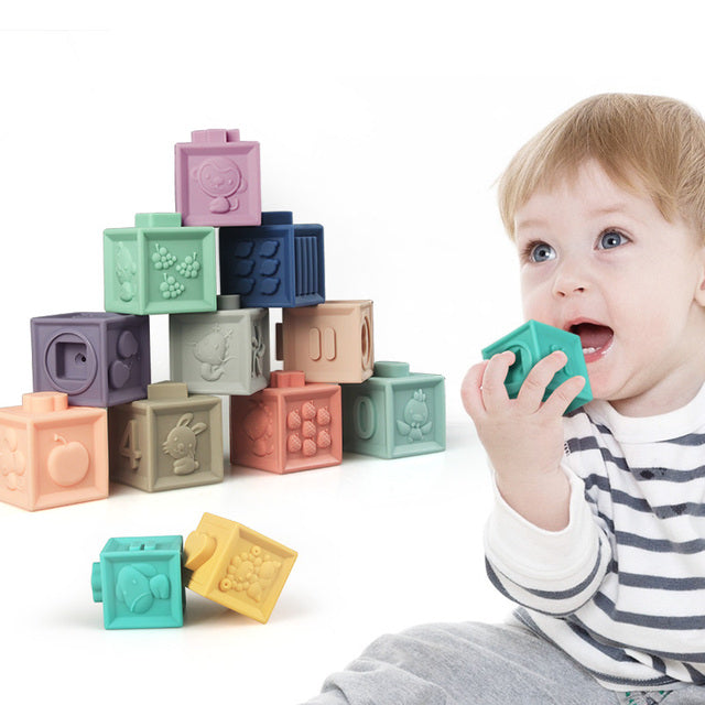 Cubes à empiler montessori pour bébé 12 pcs