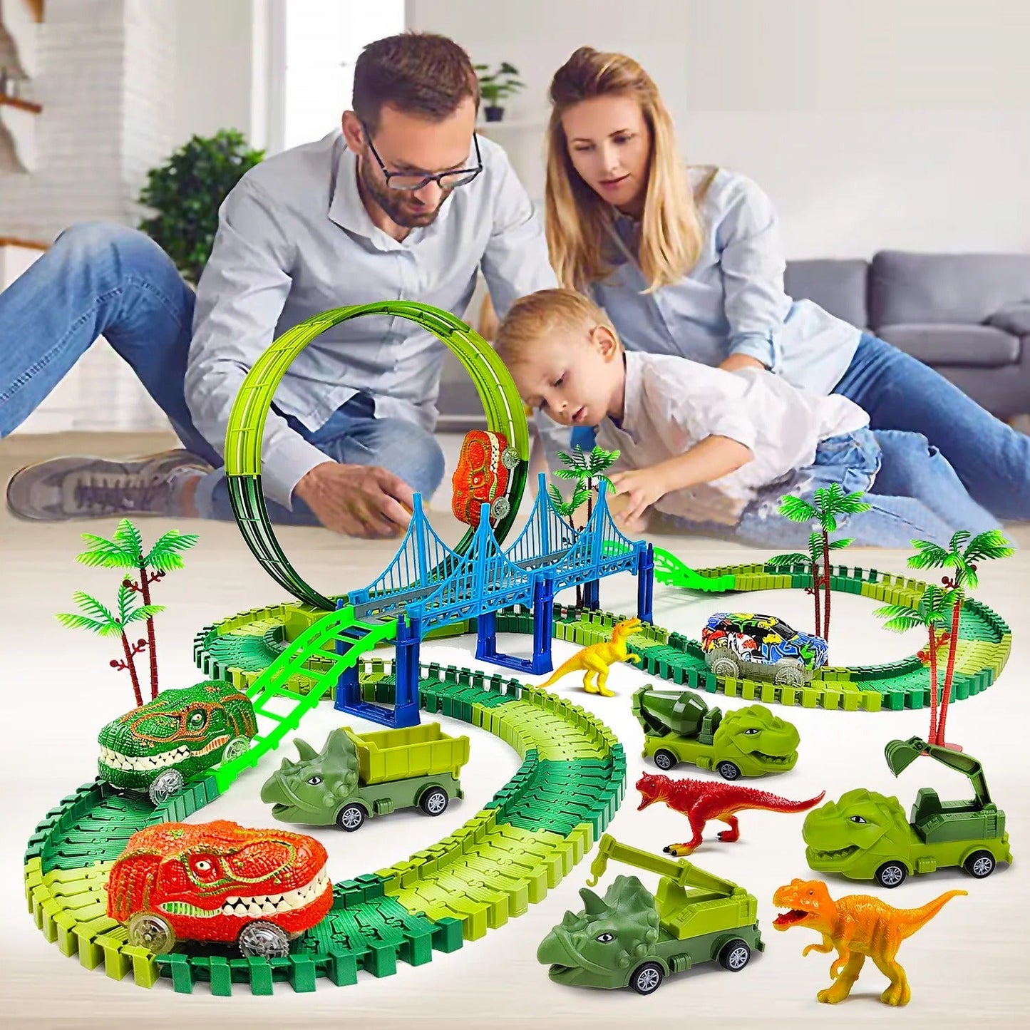 Circuit voiture dinosaure