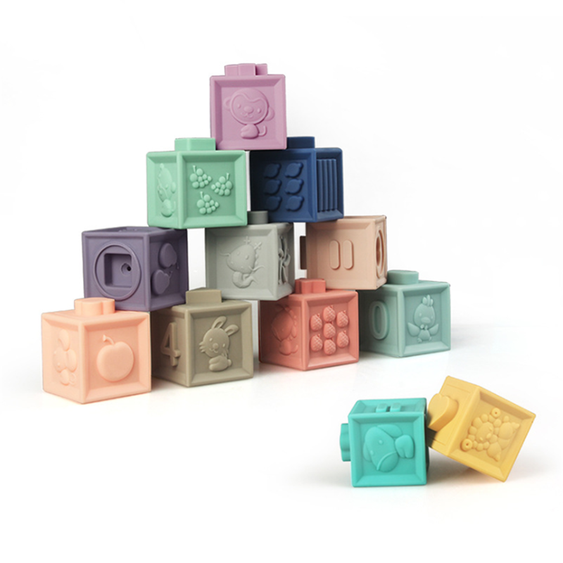 Cubes à empiler montessori pour bébé 12 pcs