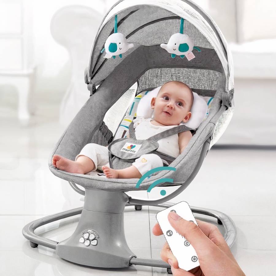 Berceau électrique et musical télécommandé pour bébé avec connexion bluetooth