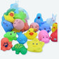 Lot de 10 jouets de bains en forme d’animal pour bébé