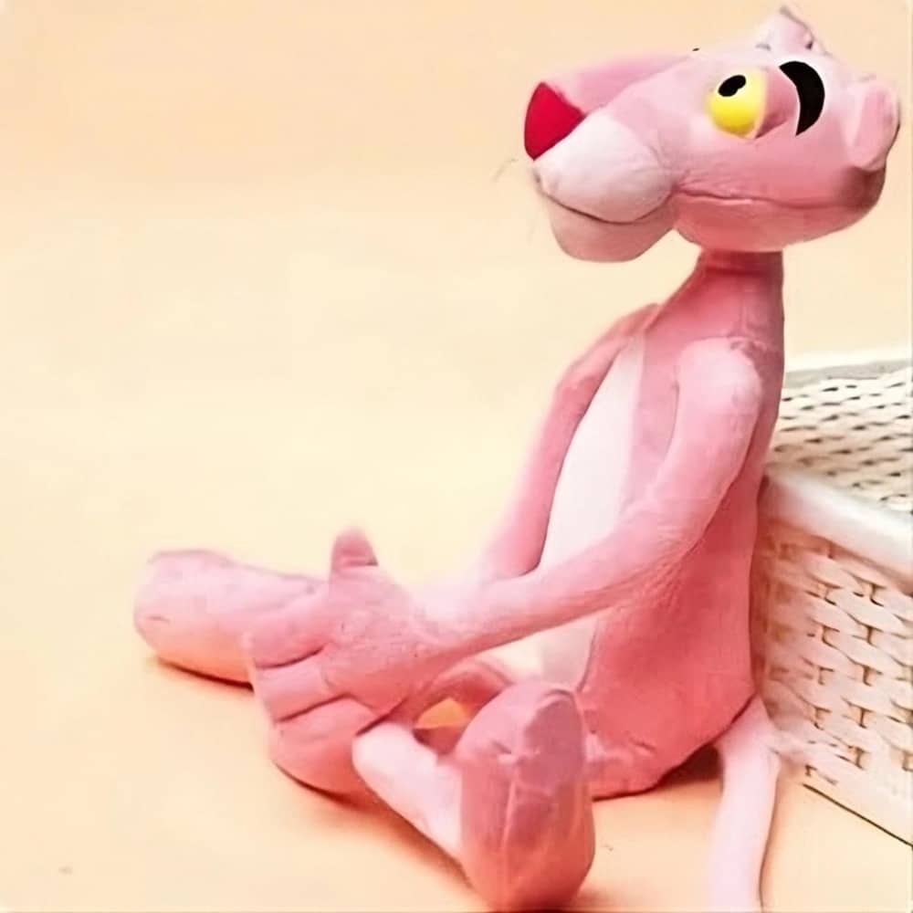 Peluche panthère rose de 38 cm