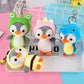 Porte-clés en peluche pingouin de 12 cm