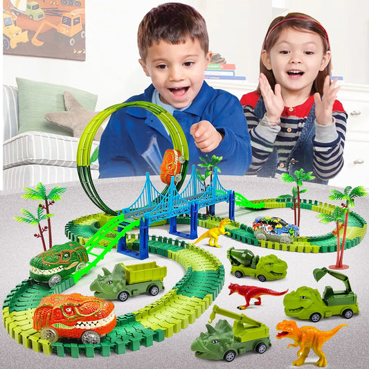 Circuit voiture dinosaure