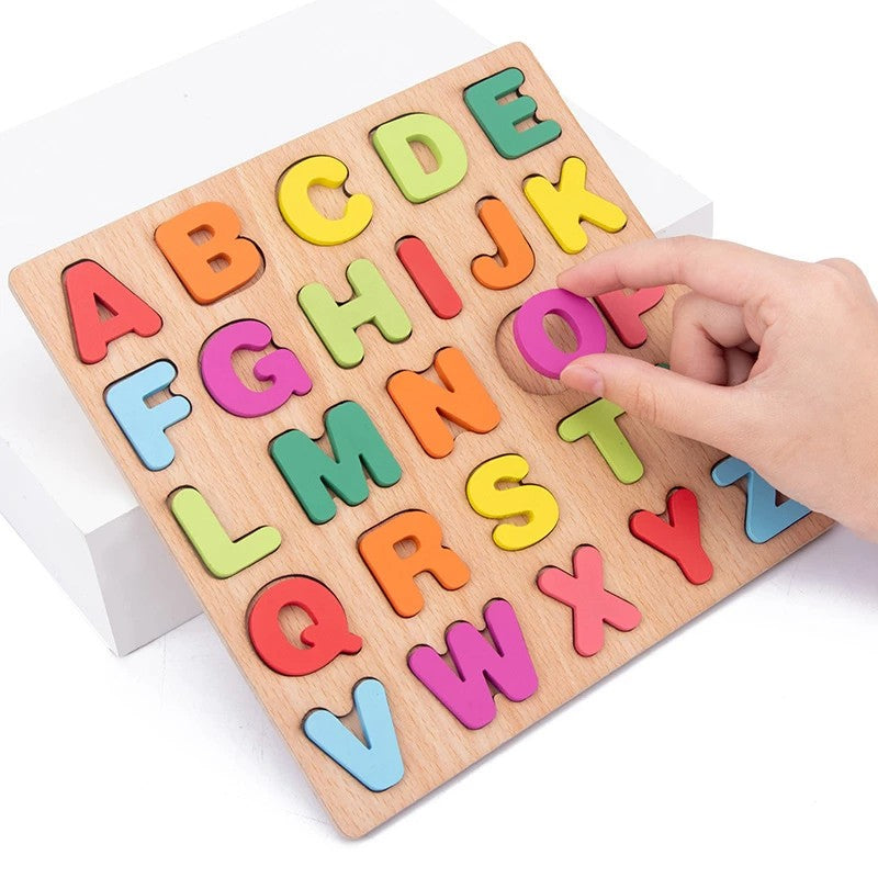 Puzzle alphabet chiffres et formes géométrique