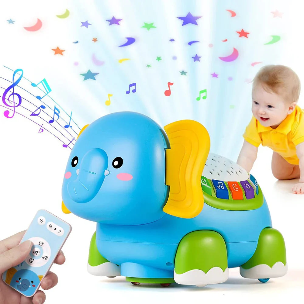 Jouet rampant bébé éléphant musical lumineux