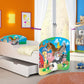 Lit pour enfant Luna avec motifs colorés et tiroir de rangement