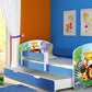 Lit pour enfant Imaginaire avec motifs, panneaux colorés et tiroir de rangement