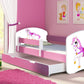 Lit pour enfant Imaginaire avec motifs, panneaux colorés et tiroir de rangement