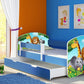 Lit pour enfant Imaginaire avec motifs, panneaux colorés et tiroir de rangement