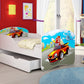 Lit pour enfant Luna avec motifs colorés et tiroir de rangement