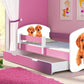 Lit pour enfant Imaginaire avec motifs, panneaux colorés et tiroir de rangement