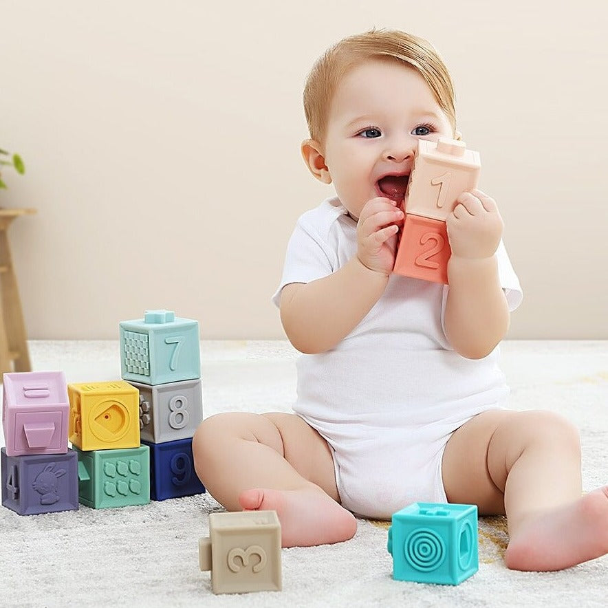 Cubes à empiler montessori pour bébé 12 pcs