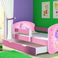 Lit pour enfant Imaginaire avec motifs, panneaux colorés et tiroir de rangement