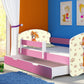 Lit pour enfant Imaginaire avec motifs, panneaux colorés et tiroir de rangement