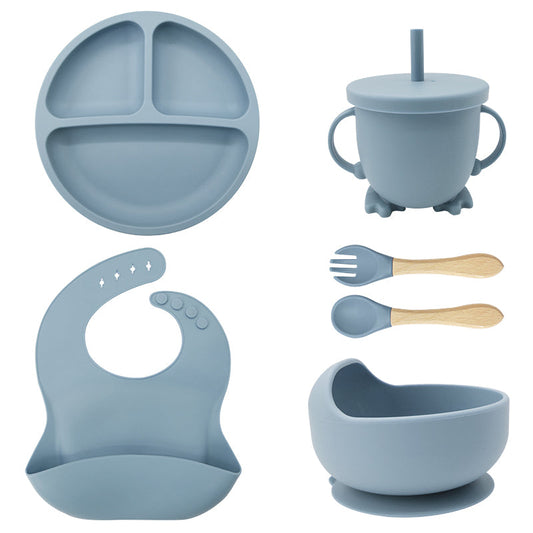 Vaisselle silicone bébé et enfant 6 pièces