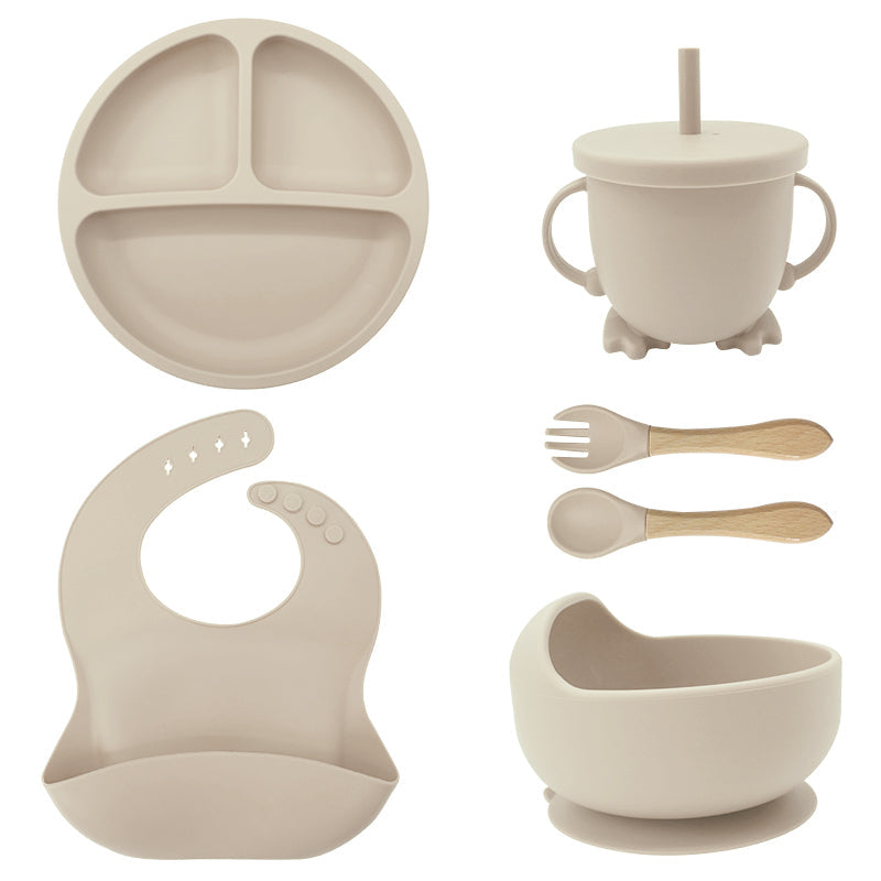 Vaisselle silicone bébé et enfant 6 pièces