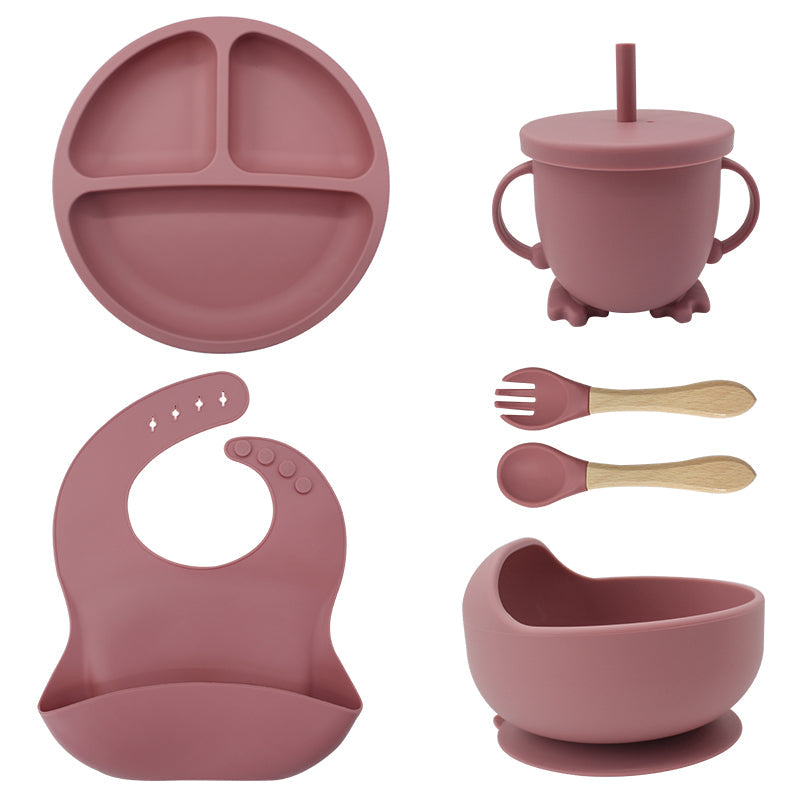 Vaisselle silicone bébé et enfant 6 pièces