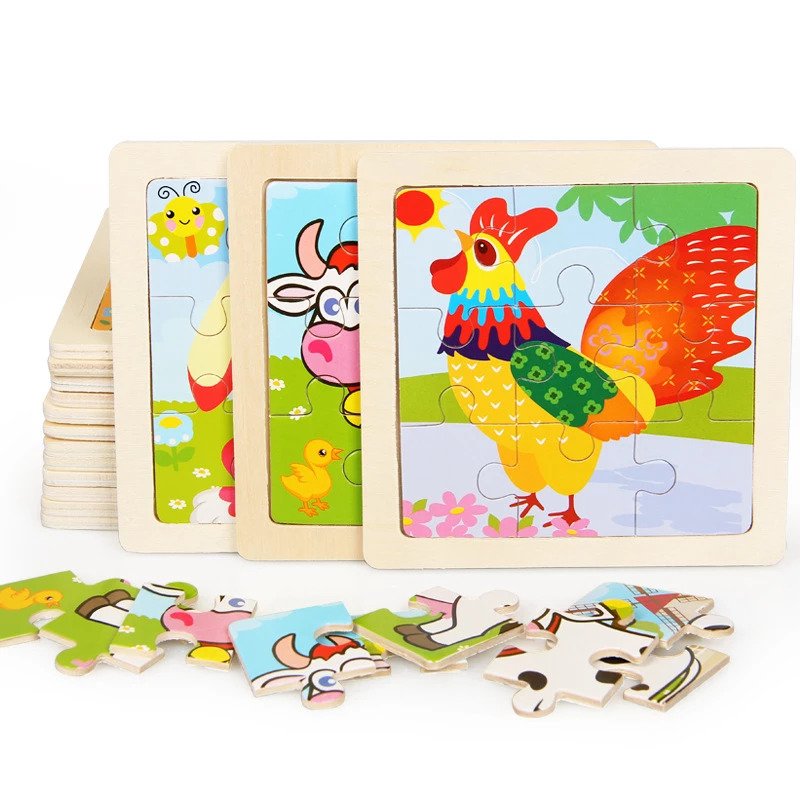 Puzzles en bois pour enfant 10 pièces