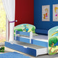 Lit pour enfant Imaginaire avec motifs, panneaux colorés et tiroir de rangement