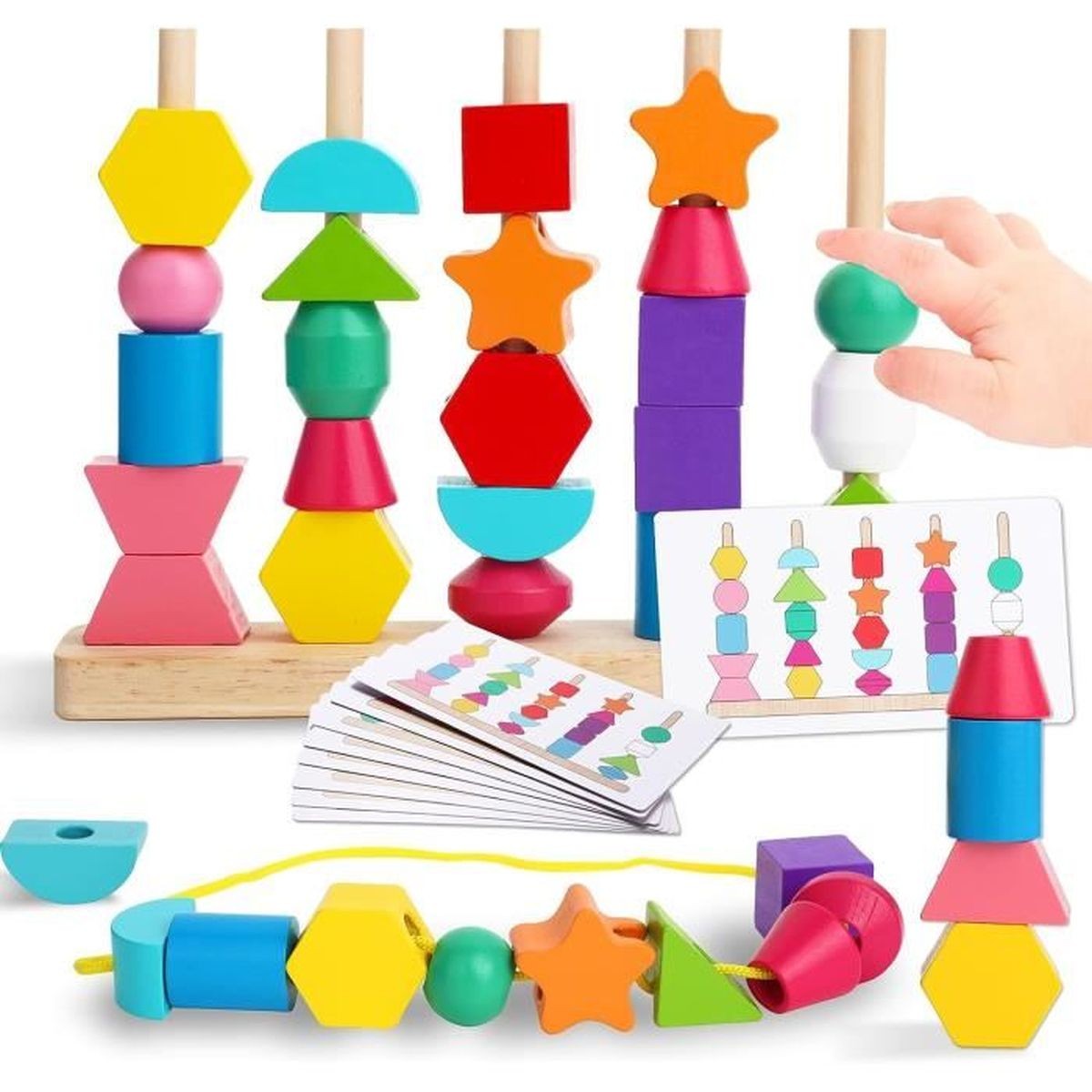 Jeu de perles et de reproduction montessori